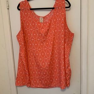 Beautiful coral and white tank top, Faded Glory, 4X